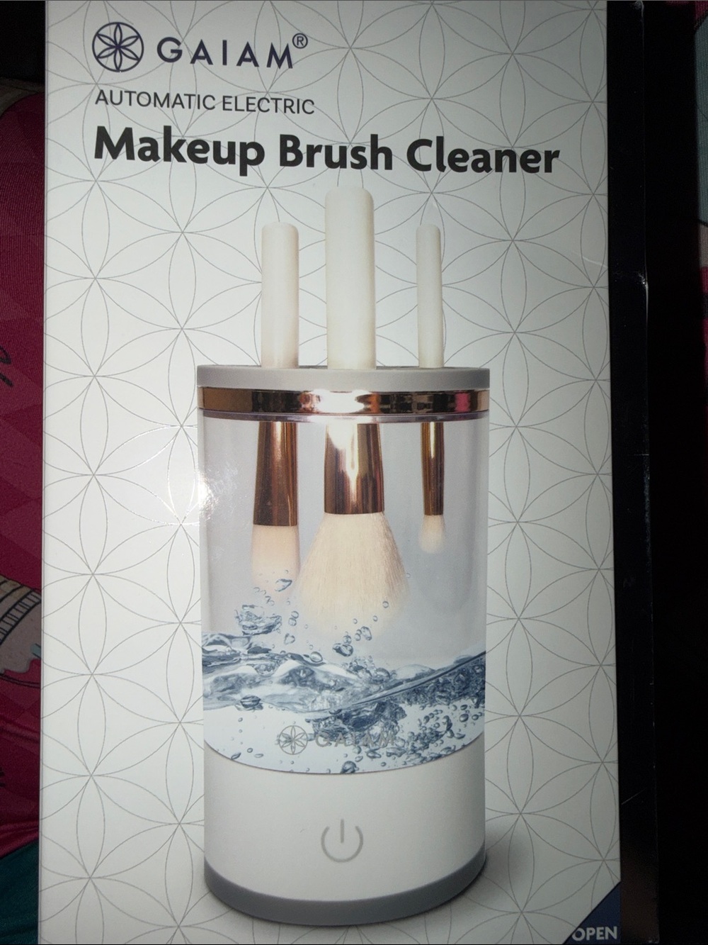 GAIAM White and Rose Gold Makeup Brush Cleaner